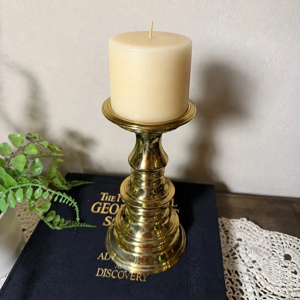 Vtg Virginia Metalcrafters Williamsburg Brass Candleholder Candlestick Spike 10